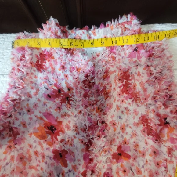 MISA Los Angeles Aurelie Ruffled Pink Floral Midi Dress Size Large - Picture 11 of 14